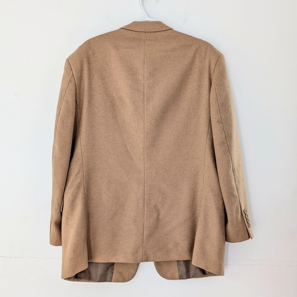 Vintage Camel Hair Sport Coat Men 42S Beige Retro Blazer 3 Buttons - Picture 4 of 10